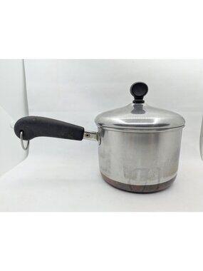 Revere Ware 1 1/2 Quart Saucepan Pot &Farberware Lid Vintage Copper Bottom Sauce